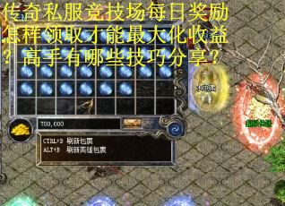 传奇私服竞技场每日奖励怎样领取才能最大化收益？高手有哪些技巧分享？
