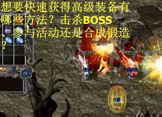 想要快速获得高级装备有哪些方法？击杀BOSS、参与活动还是合成锻造？