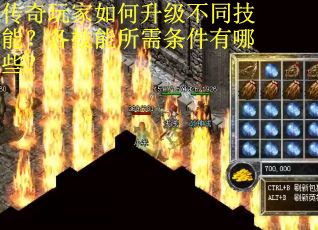 传奇玩家如何升级不同技能？各技能所需条件有哪些？