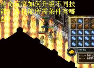传奇玩家如何升级不同技能？各技能所需条件有哪些？