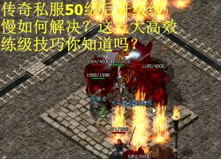 传奇私服50级后升级缓慢如何解决？这五大高效练级技巧你知道吗？