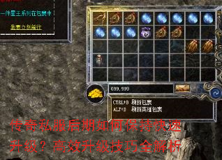 传奇私服后期如何保持快速升级?高效升级技巧全解析 传奇私服后期如何保持快速升级?高效升级技巧全解析
