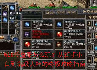 WLK公益服怎么玩?从新手小白到满级大神的终极攻略指南 WLK公益服怎么玩?从新手小白到满级大神的终极攻略指南
