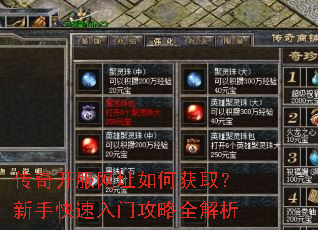 传奇开服网址如何获取?新手快速入门攻略全解析 传奇开服网址如何获取?新手快速入门攻略全解析